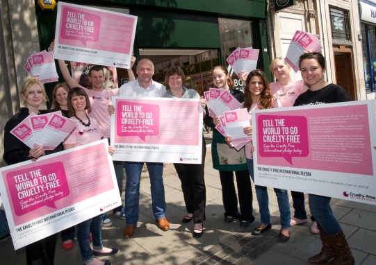 Campaigning with The Body Shop for a global ban on animal tested cosmetics