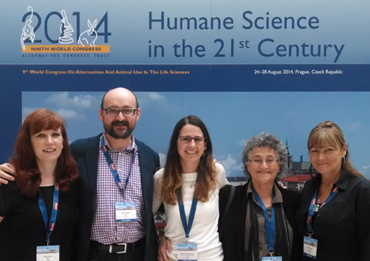 Cruelty Free International science team with colleagues at the World Congress on Alternatives and Animal Use