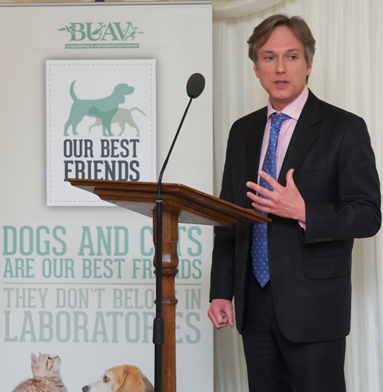 UK Conservative MP Henry Smith speaking at a Cruelty Free International parliamentary reception.