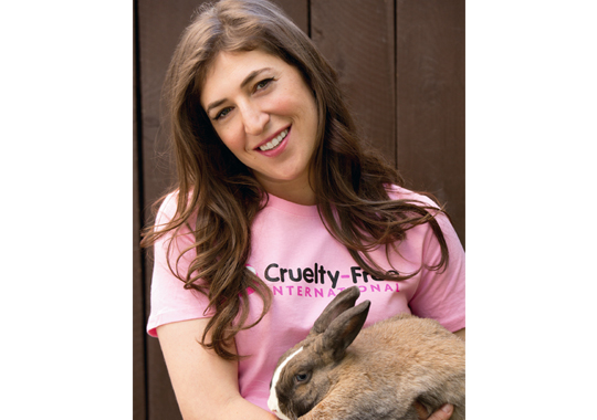 Mayim Bialik supports the Cruelty Free International campaign to end animal testing for cosmetics in the U.S.