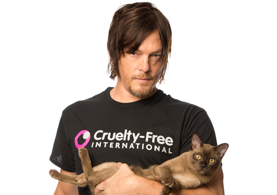 Norman Reedus supports the Cruelty Free International campaign to end animal testing for cosmetics in the U.S.