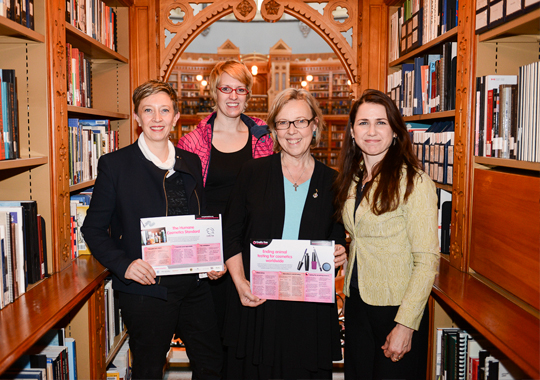 With Canadian Green Party MP Elizabeth May, discussing our call for Canada to ban animal testing for cosmetics.